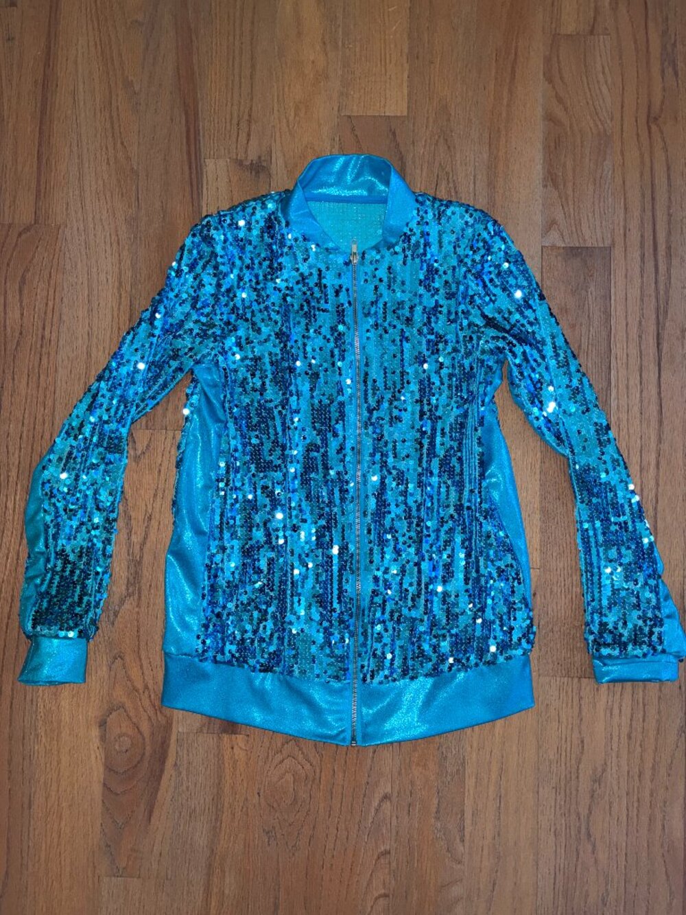 Weissman Turquoise Sequin Dance Jacket SA (Small Adult)